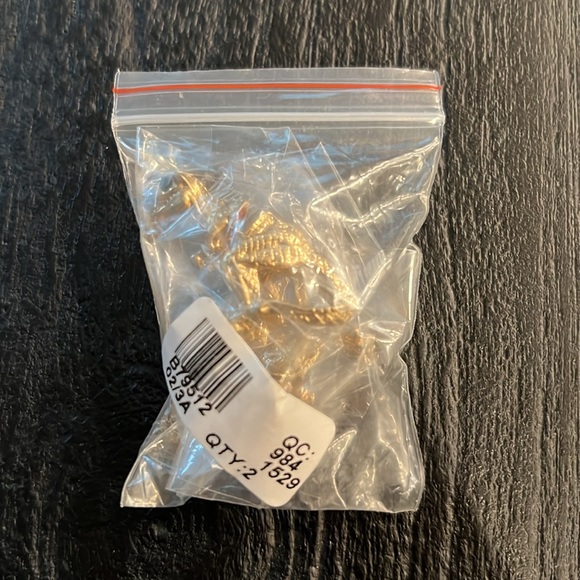 Gold T-Rex Earrings w/Faux Emerald Eyes - New - Picture 6 of 6